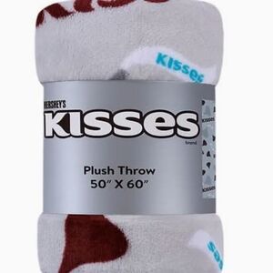 50" x 60" Officially Licensed HERHEY Kisses Plush Throw Blanket - GRAY or WHITE